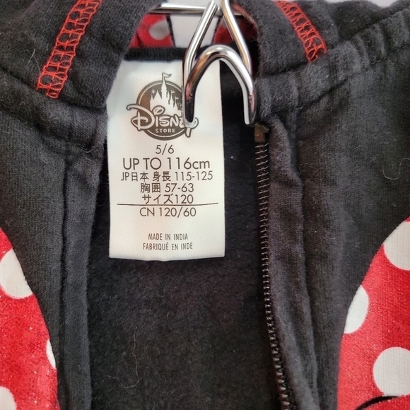 DISNEY Minnie Mouse Zip Up Hoodie Size 5/6 - Picture 5 of 5